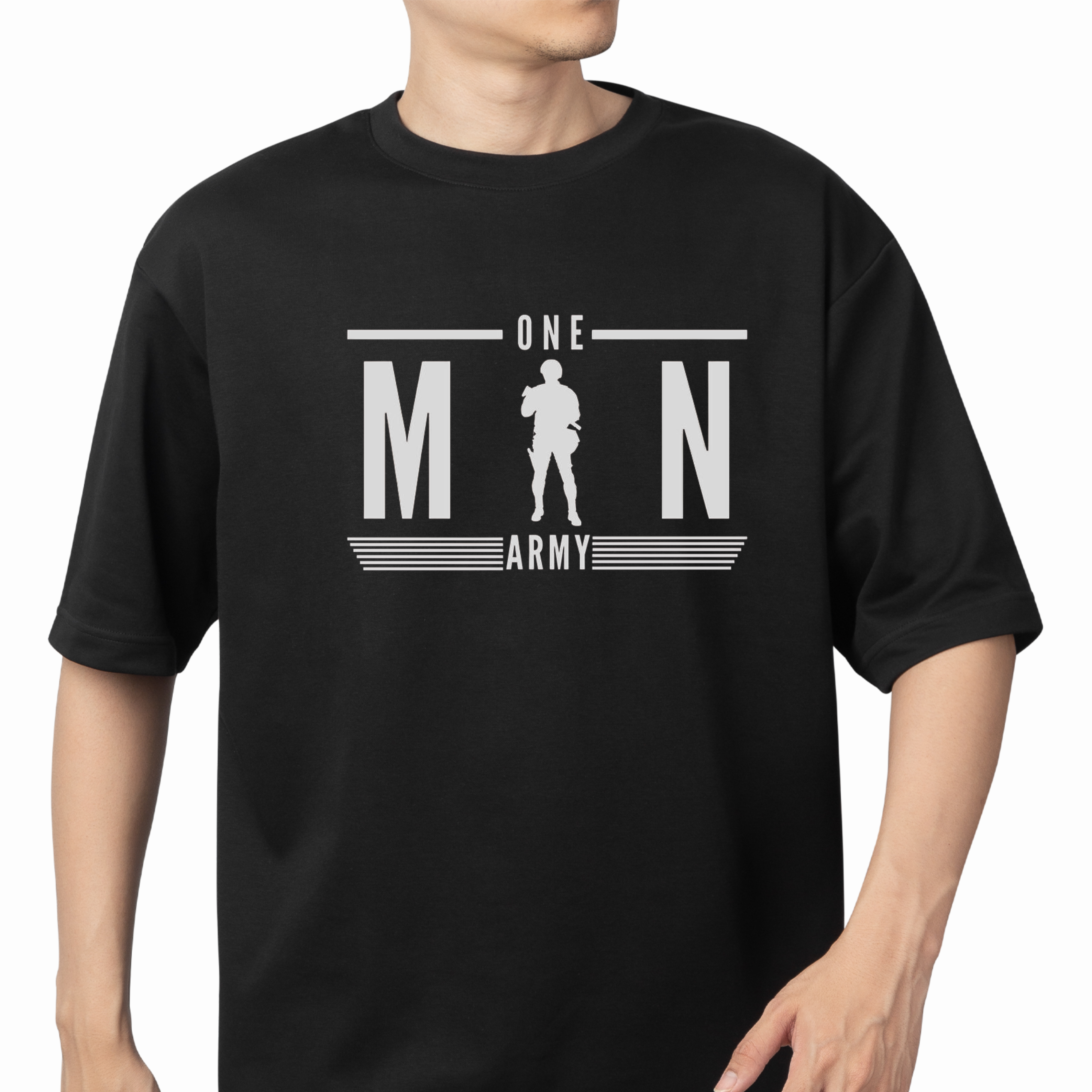 PRINTED BLACK OVERSIZED T SHIRT