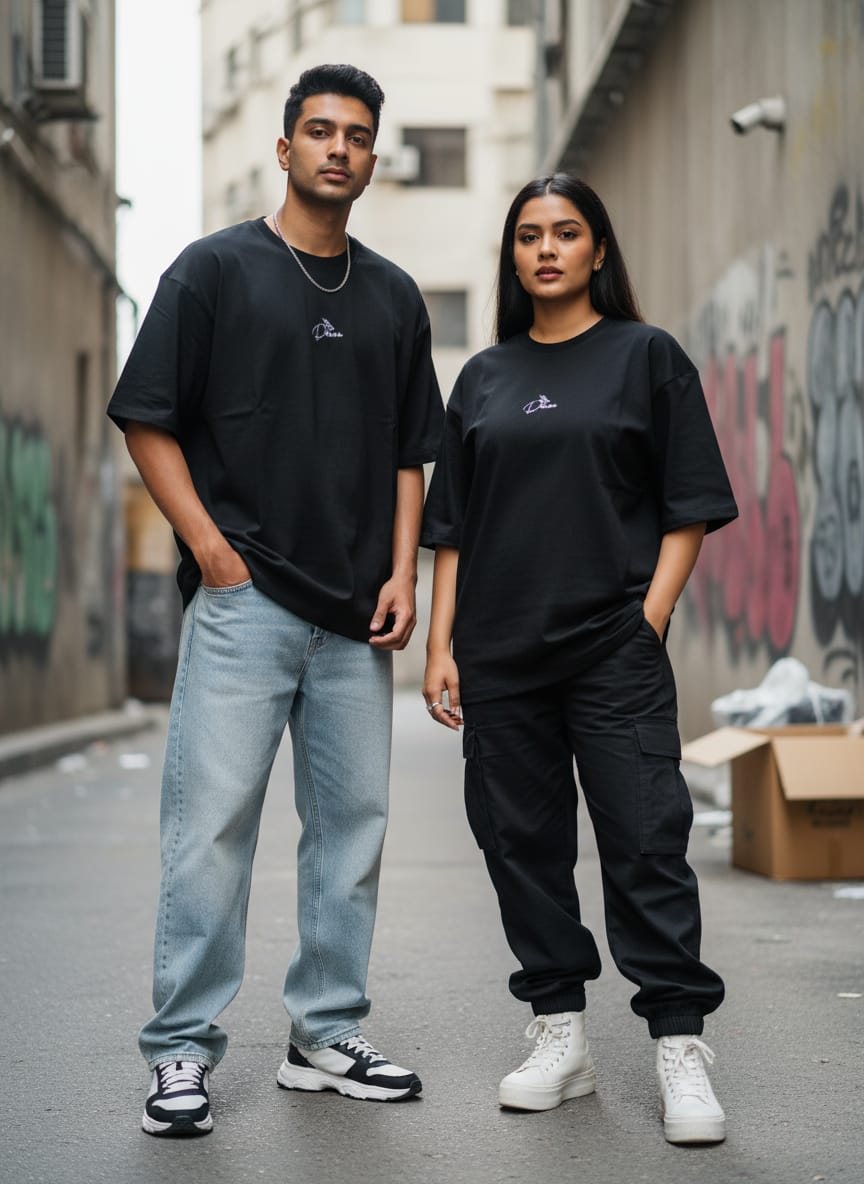 BLACK OVERSIZED T SHIRTS