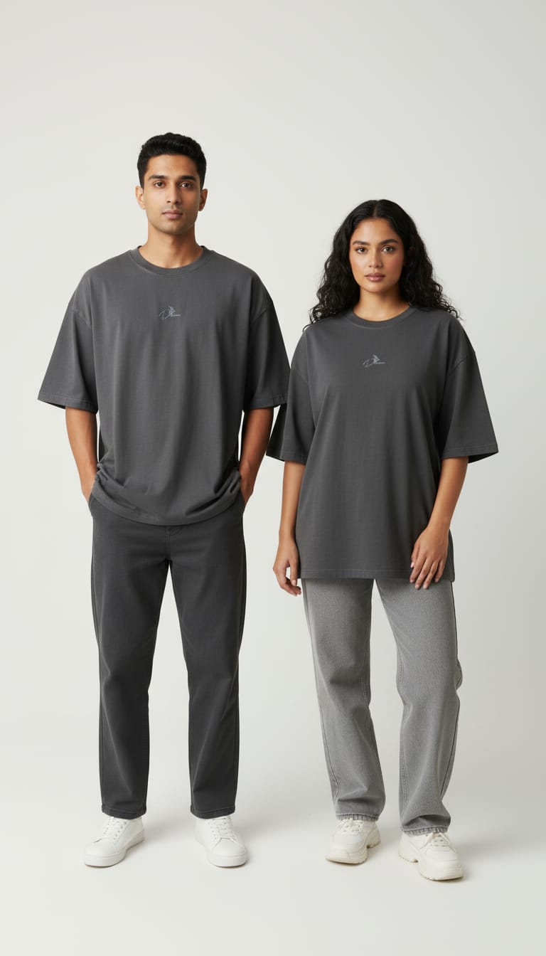 DARK GREY OVERSIZED T SHIRT