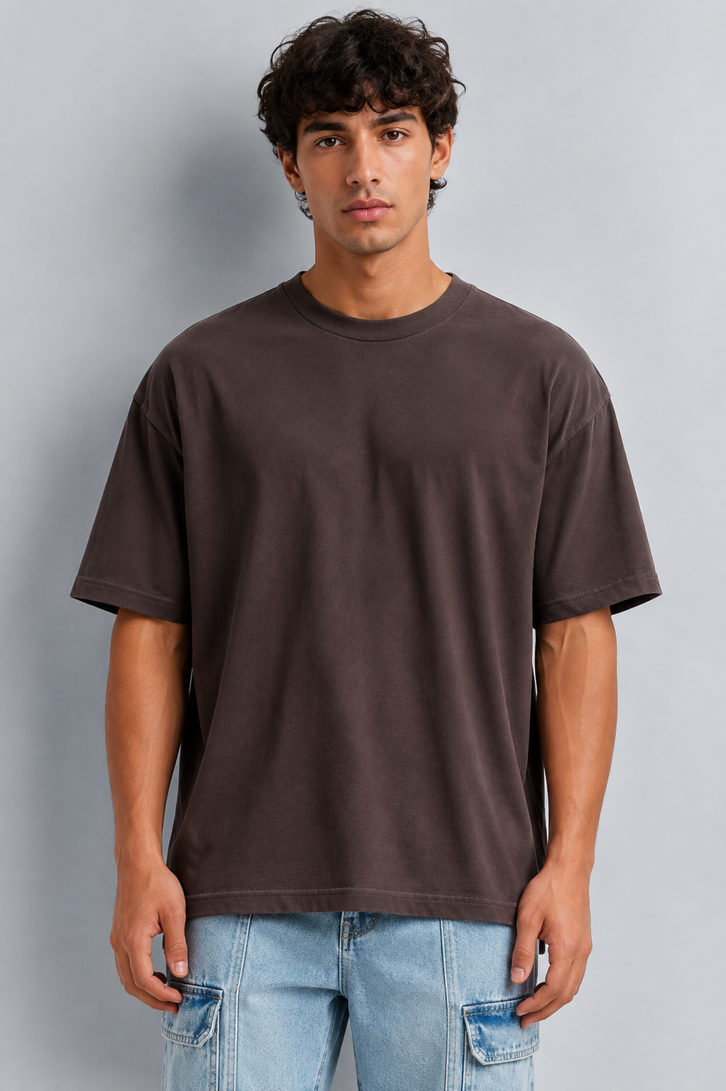 Relaxed fit dark grey T shirt