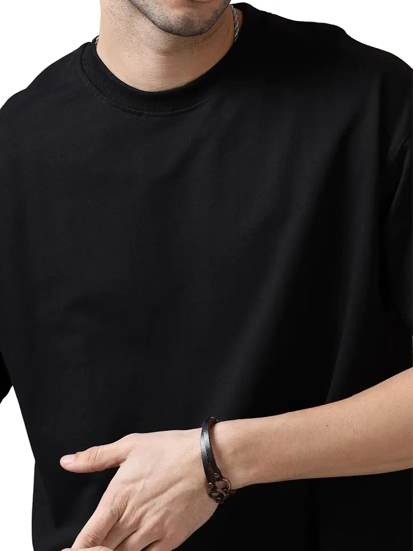 Relaxed fit black T shirt